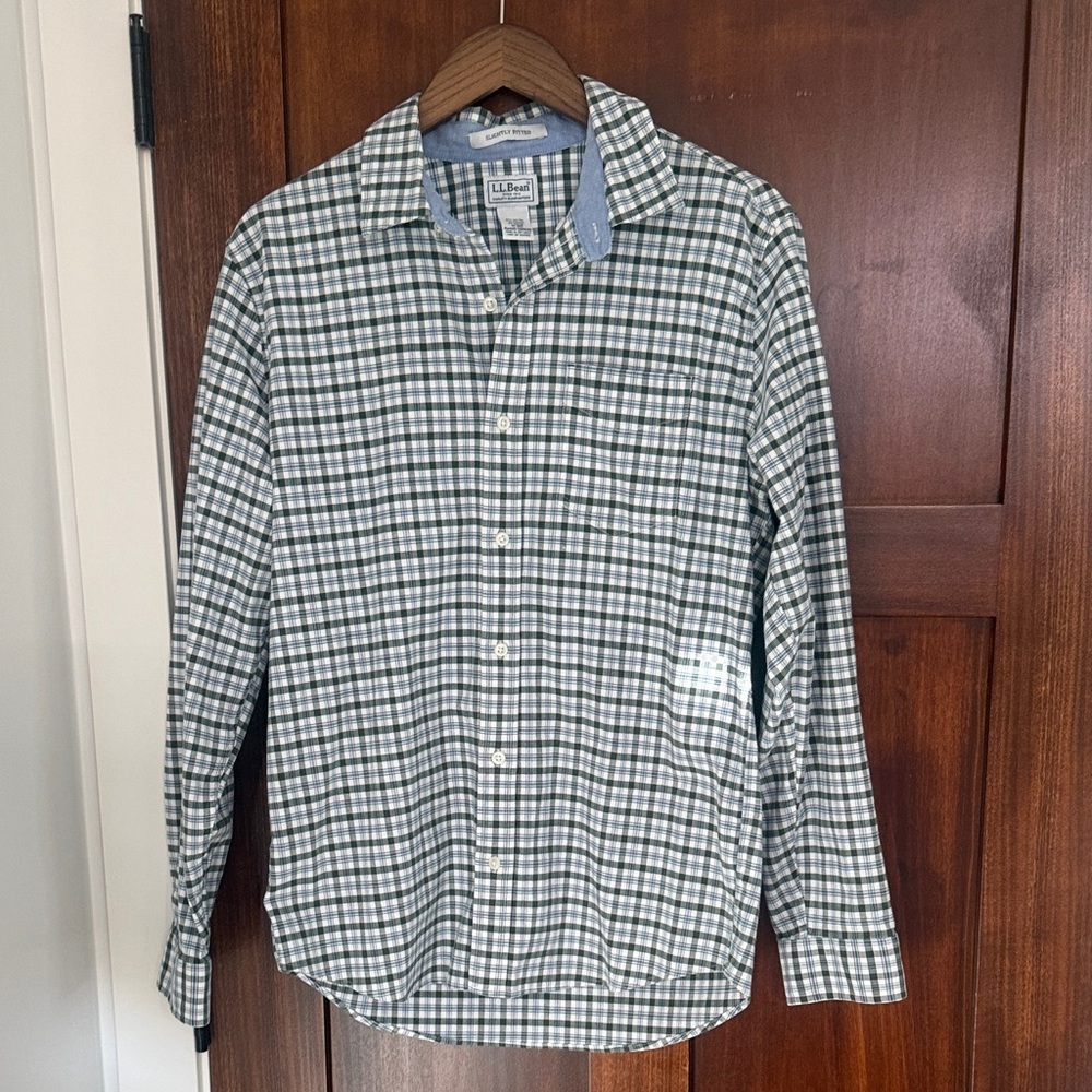 L.L. Bean Blue and Green Plaid Shirt